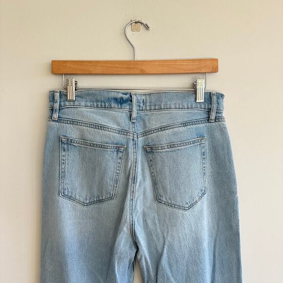 LOFT Unpicked Hem High Rise Wide Leg Jeans Light Indigo Wash 26 - Picture 8 of 11